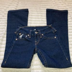 True Religion Women's Size 26 Joey Gold Foil Flat Pocket Jeans Pants